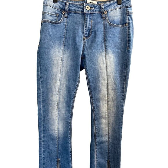 Umgee Jeans Size 26 Cropped Flare Blue Stone Washed Denim Boho 5 Pocket Stretch - Picture 3 of 10